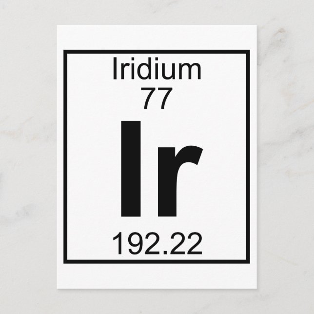 Element 077 - Ir - Iridium (Voll) Postkarte (Vorderseite)