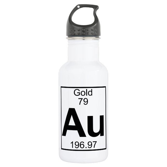 Element 079 - Au - Gold (voll) Trinkflasche (Vorderseite)