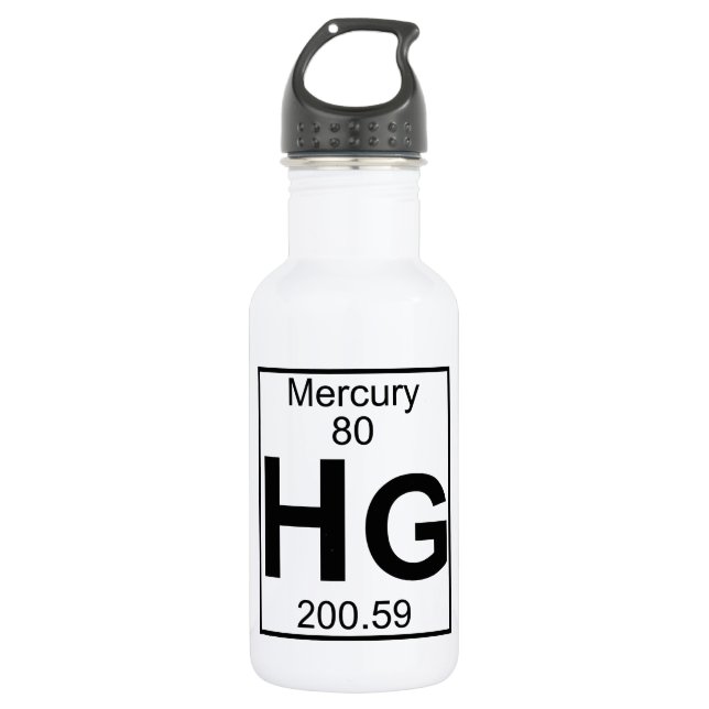Element 080 - Hektogramme - Mercury (voll) Edelstahlflasche (Vorderseite)