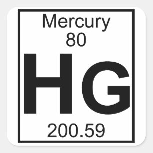 Element 080 - Hektogramme - Mercury (voll) Quadratischer Aufkleber