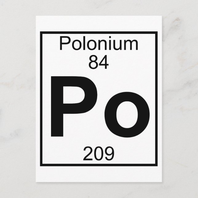 Element 084 - PO - Polonium (Voll) Postkarte (Vorderseite)