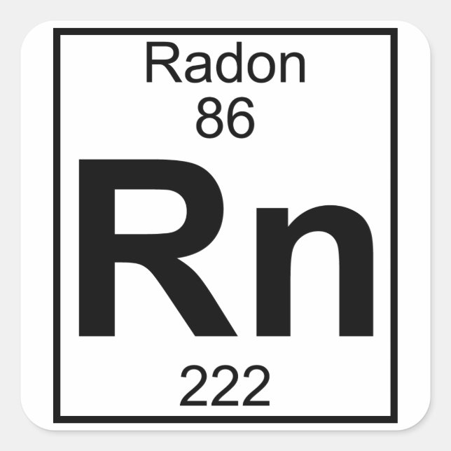 Element 086 - Rn - Radon (Voll) Quadratischer Aufkleber (Vorderseite)