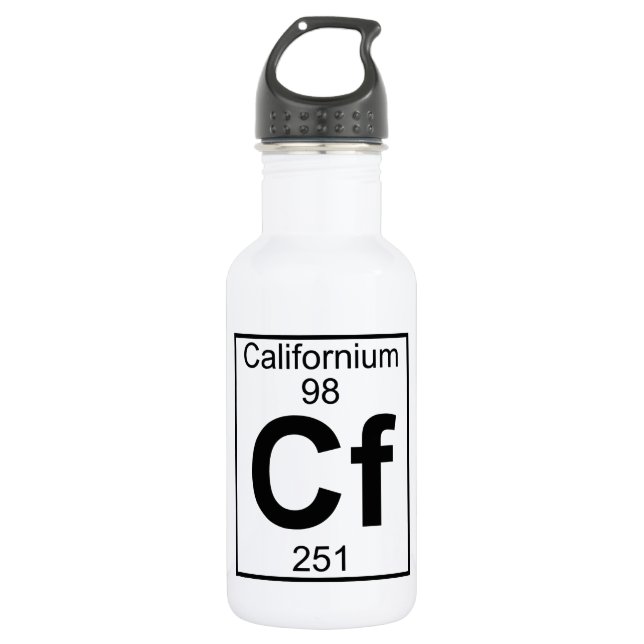 Element 098 - CF - Californium (voll) Edelstahlflasche (Vorderseite)
