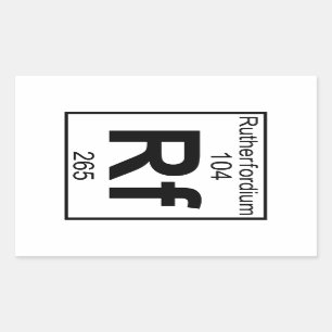 Element 104 - Rf - Rutherfordium (voll) Rechteckiger Aufkleber