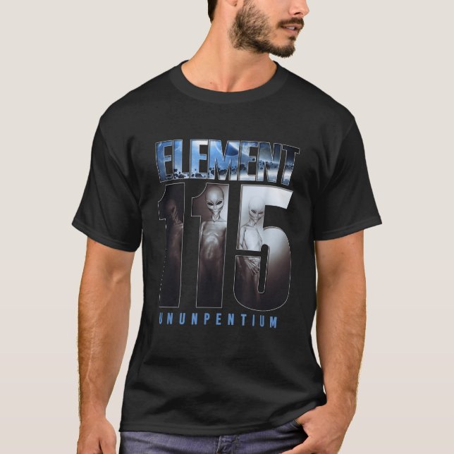 Element 115 Ununpentium Alien UFO Bereich 51 Flyin T-Shirt (Vorderseite)