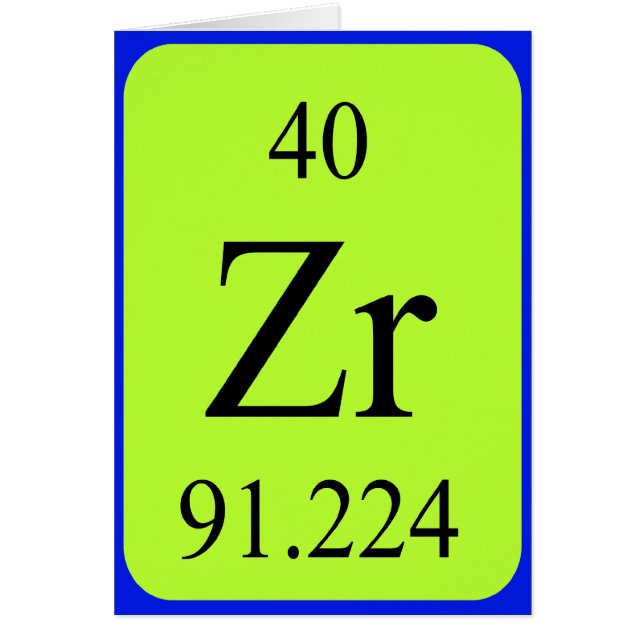 Element 40 Karte - Zirkonium (Vorne)