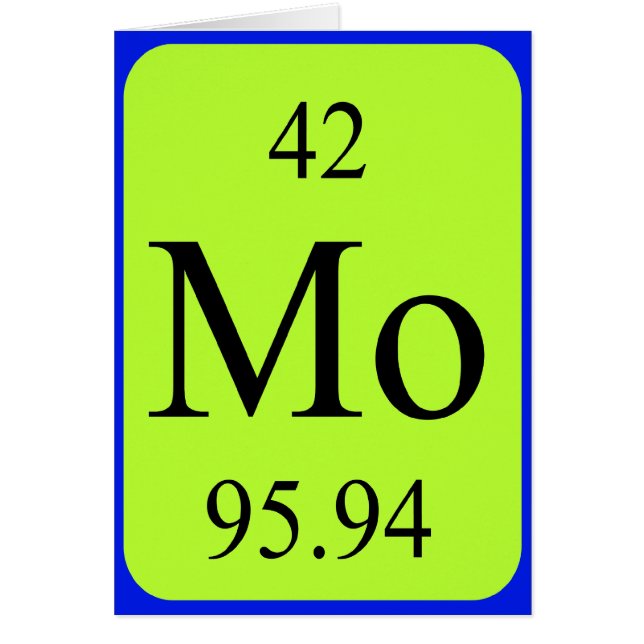 Element 42card - Molybdenum (Vorne)