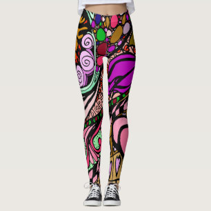 Element 9b Doodle Fine Art Leggings pink