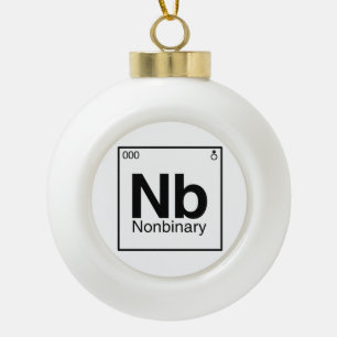 Element NB - Nichtbinäre Periodensystem Keramik Kugel-Ornament
