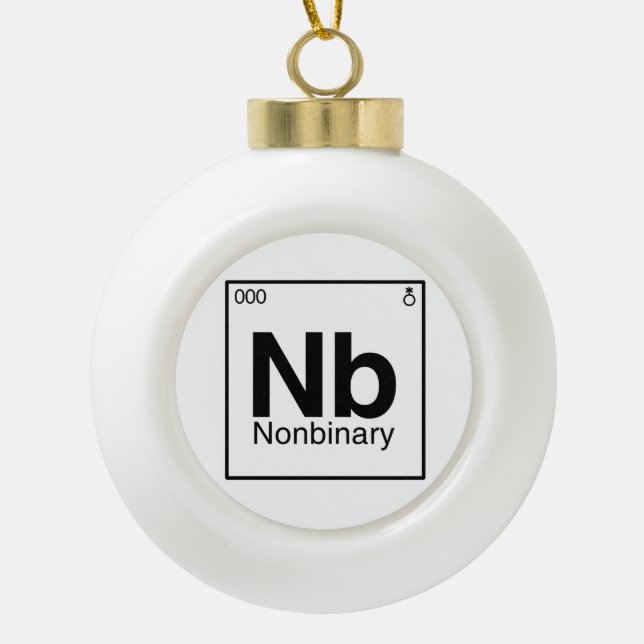 Element NB - Periodische nichtbinäre Tabelle Keramik Kugel-Ornament (Vorderseite)