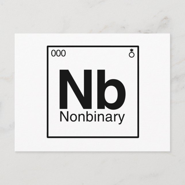 Element NB - Periodische nichtbinäre Tabelle Postkarte (Vorderseite)
