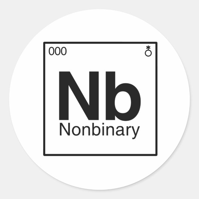 Element NB - Periodische nichtbinäre Tabelle Runder Aufkleber (Vorderseite)