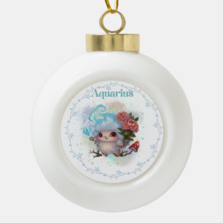 Elemental Aquarius Snowflake Gerahmte Ornament