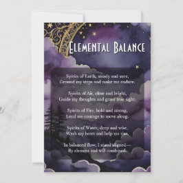 Elemental Balance Pagan Prayer Ritual Card Einladung