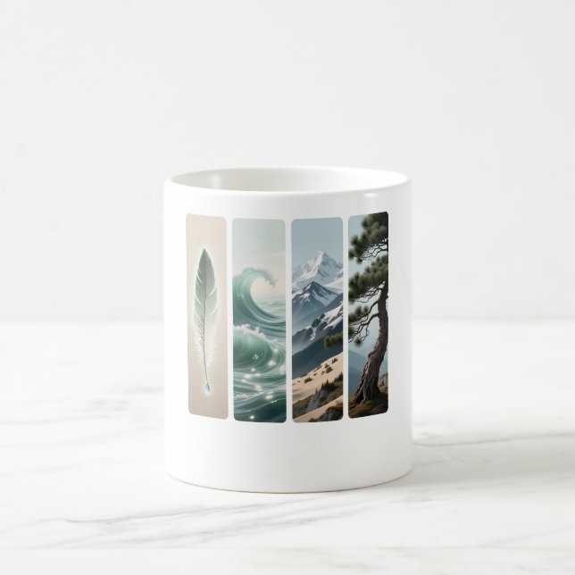 Elemental Nature Feather Wave Mountain Pine Kaffeetasse (Mittel)