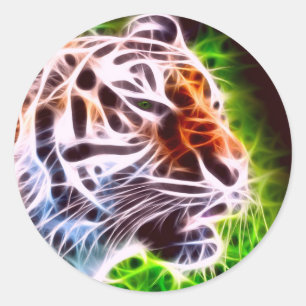 Elemental Tiger Runder Aufkleber