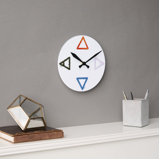 Elementare Alchemie-Symbole Runde Wanduhr (Büro)