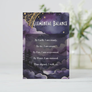 Elementare Balance-Pagan-Gebets-Ritualkarte für di Einladung