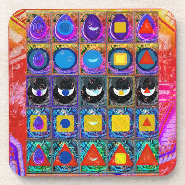 Elementare Symbole Mustermeditationshilfe Tattva Getränkeuntersetzer (Vorderseite)