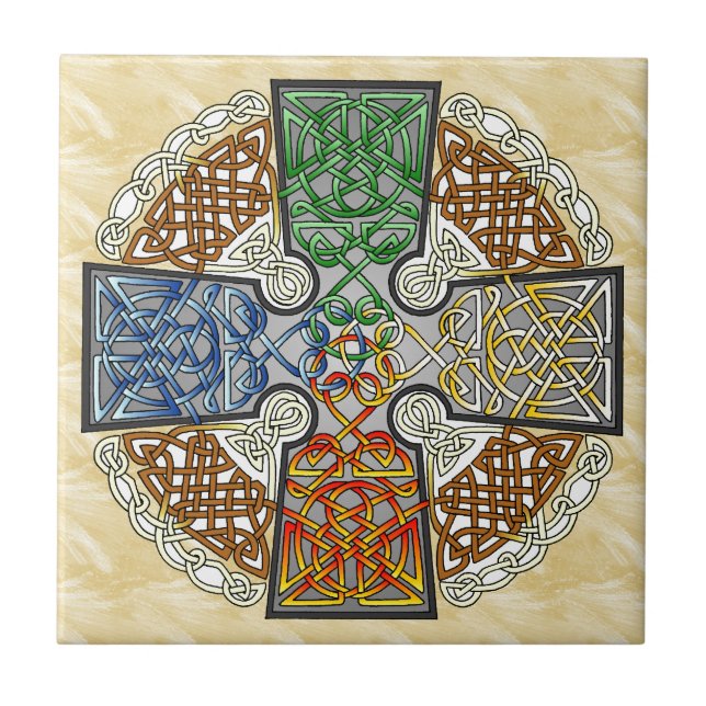 Elementares keltisches Kreuz-Medaillon Fliese (Vorderseite)