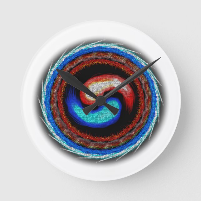 Elementares Korea Runde Wanduhr (Vorderseite)