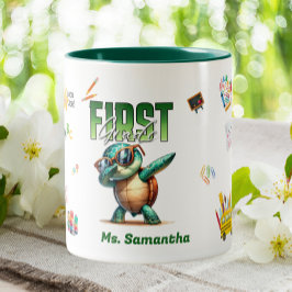 Elementarlehrer der ersten Klasse Dabbing Schildkr Zweifarbige Tasse