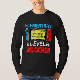 Elementary Level Unlocked Gamer First Day Of Schoo T-Shirt
