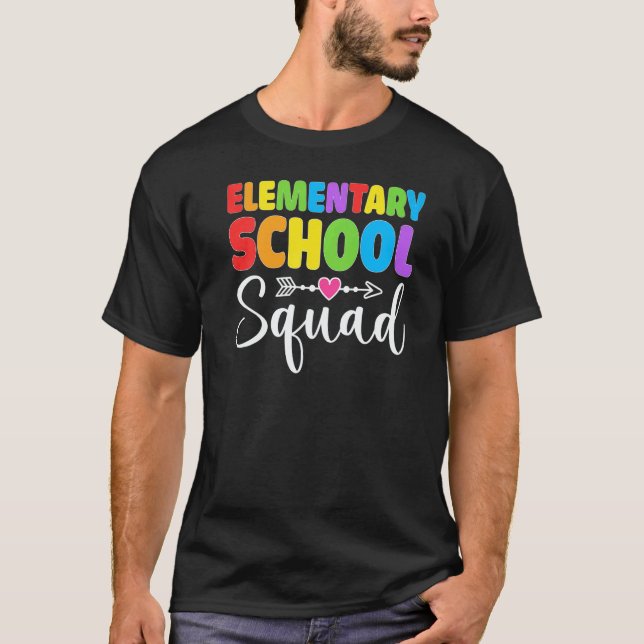 Elementary School Squad Teacher Student Team Back  T-Shirt (Vorderseite)