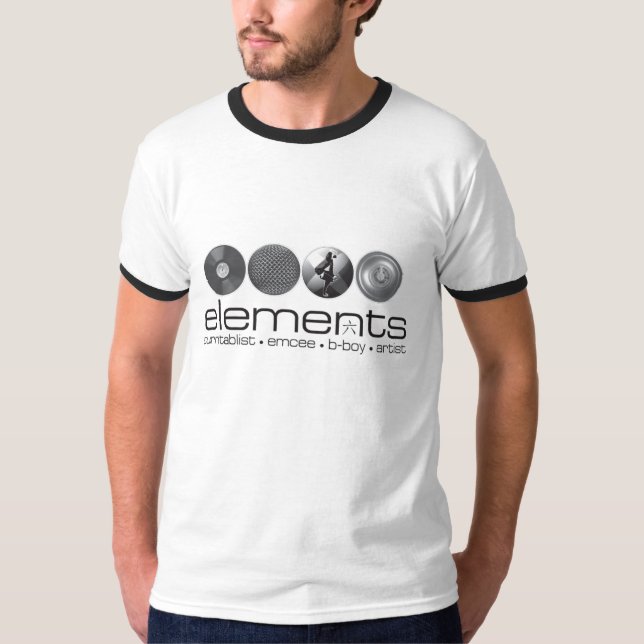 Elemente 2008 Schwarzes T-Shirt (Vorderseite)