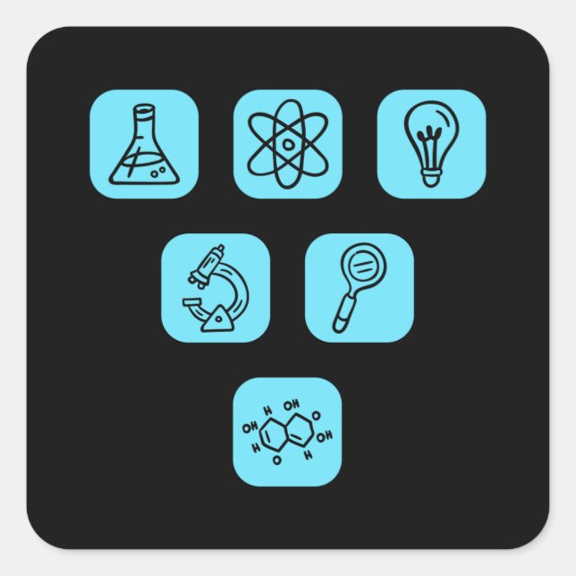 Elemente der Wissenschaft Quadratischer Aufkleber (Vorderseite)