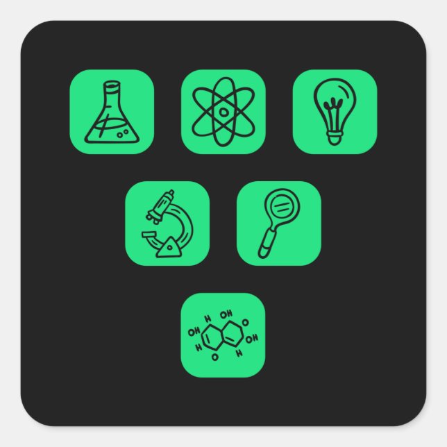 Elemente der Wissenschaft Quadratischer Aufkleber (Vorderseite)