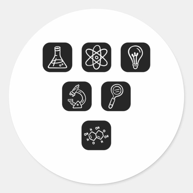 Elemente der Wissenschaft Runder Aufkleber (Vorderseite)