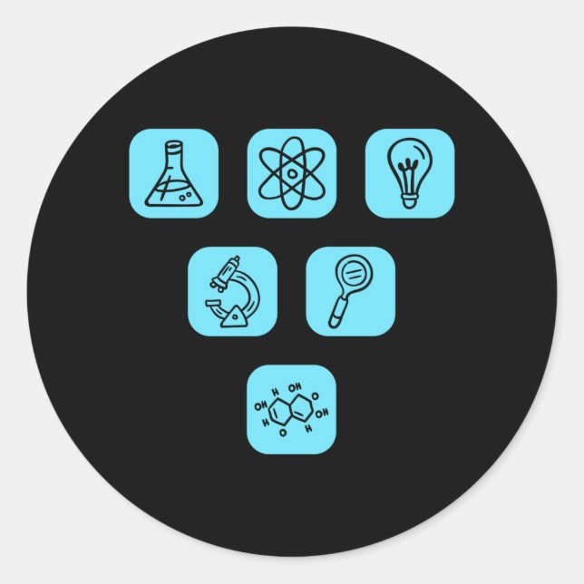 Elemente der Wissenschaft Runder Aufkleber (Vorderseite)