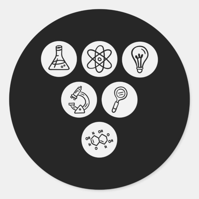 Elemente der Wissenschaft Runder Aufkleber (Vorderseite)