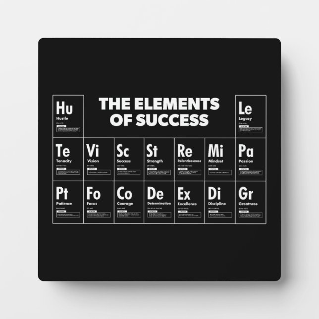 Elemente des Erfolgs Periodic Table, Gym, Hustle Fotoplatte (Vorderseite)