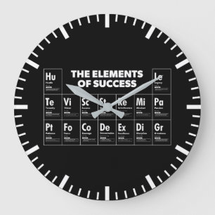 Elemente des Erfolgs Periodic Table, Gym, Hustle Große Wanduhr