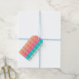 Elemente des farbigen Musters der Periodischen Tab Geschenkanhänger