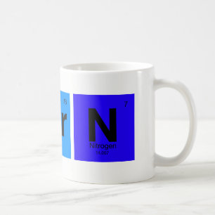 Elemente des guten Strickens vom Periodensystem Kaffeetasse