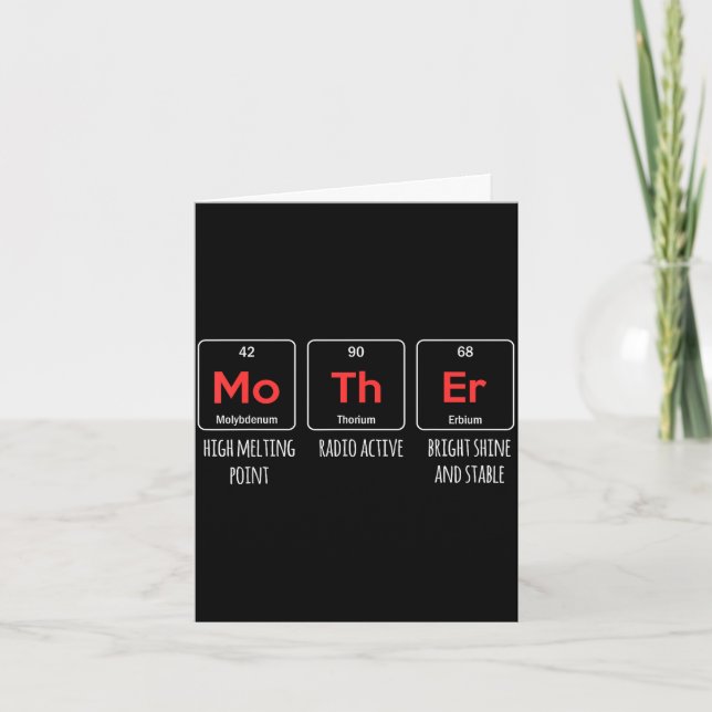 Elemente einer Mutter Periodensystem Muttertag Karte (Vorderseite)