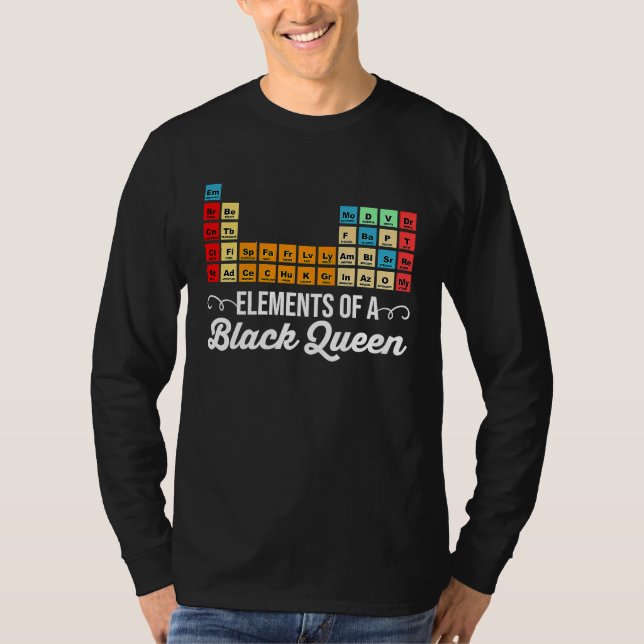 Elemente Einer Schwarzen Königin Periodensystem De T-Shirt (Vorderseite)
