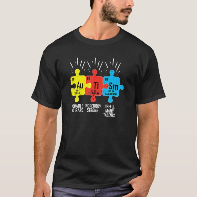 Elemente Periodensystem Autismus-Bewusstsein Asd M T-Shirt (Vorderseite)