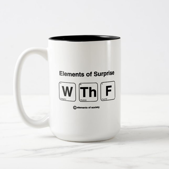 Elemente überraschender Witzbold-Tasse Zweifarbige Tasse (Links)