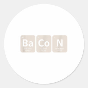 Elemente von Bacon _ Funny Grillen, Schweinegrill Runder Aufkleber