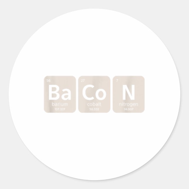 Elemente von Bacon _ Funny Grillen, Schweinegrill  Runder Aufkleber (Vorderseite)