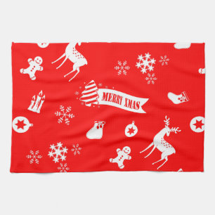 Elemente von Weihnachten Red Kitchen Handtuch