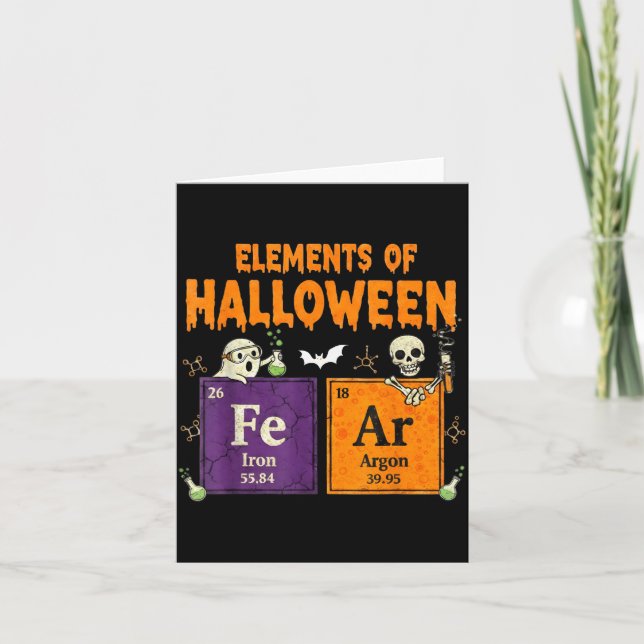 Elements Of Halloween Fear Periodically Halloween  Karte (Vorderseite)