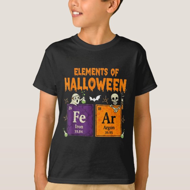 Elements Of Halloween Fear Periodically Halloween  T-Shirt (Vorderseite)