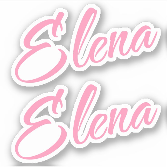Elena Decorative Name in Pink x2 Aufkleber (Vorderseite)