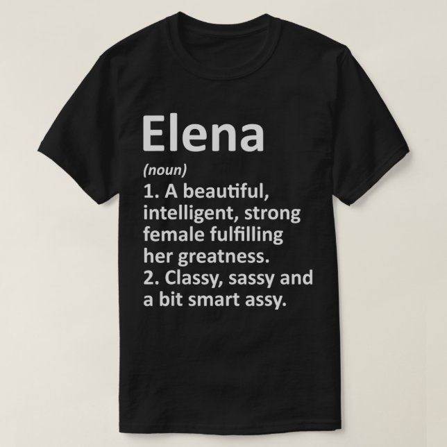 ELENA Definition Personalisiert Name Funny Christm T-Shirt (Design vorne)