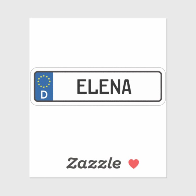 Elena German Car License Plate Aufkleber (Blatt)
